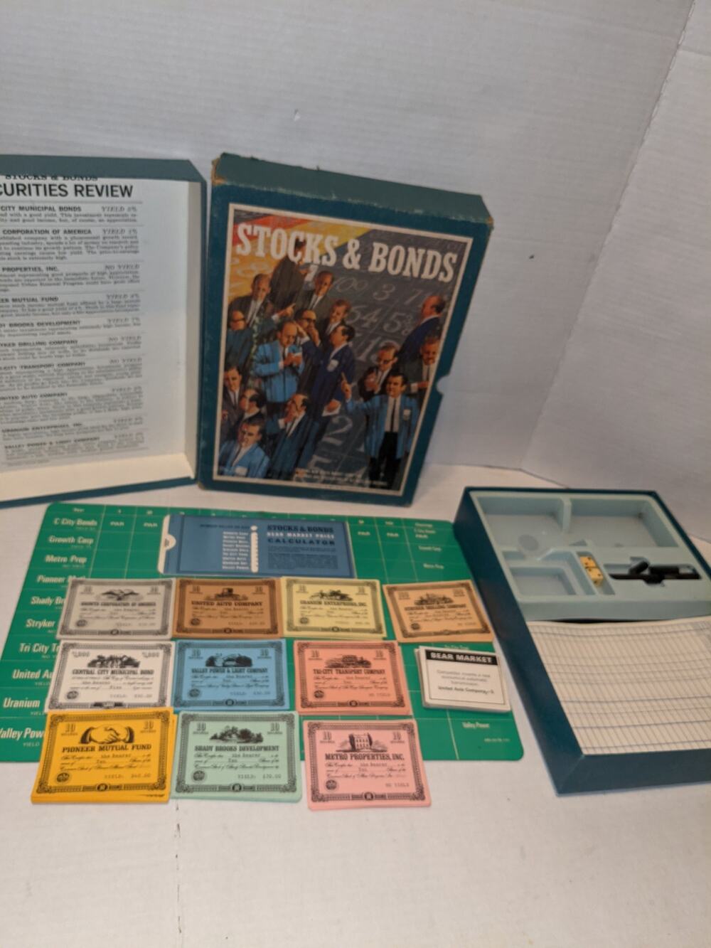 Vintage 1964 Stocks and Bonds Board Game 3M Bookshelf Edition Complete Game Rare